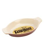 Ceramic Oval Eared Oven Dish 25x13x4cm Farmhouse FH039M