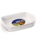 White Ceramic Rectangular Roaster 18x11x4cm / 0.4 Ltr