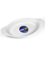 White Ceramic Oval Eared Dish 27x14.5x4.5cm / 0.62 L