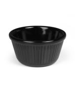 Melamine Ramekin Black Ribbed 2oz Pack 12