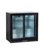 Koldbox KBC2SL Double Sliding Door Bar Bottle Cooler 208L - Black