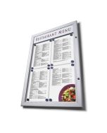 1 x A4 Illuminated Premium Outdoor Menu Case with printer header.