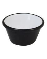 Melamine Ramekin Black & White Plain 2oz/59ml - pk 12