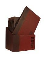 Contemporary Menu Box + 20 A4 Wine Red Menus - Genware