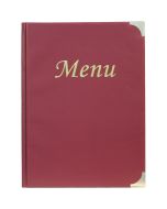 A4 Menu Holder Wine Red 8 Pages - Genware