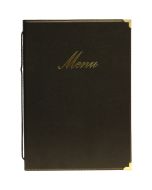 Classic A4 Menu Holder Black 4 Pages - Genware