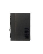 Contemporary A5 Menu Holder Black 4 Pages - Genware