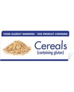 Allergen Warning Buffet Tent Notice "This Product Contains Cereals" BT006