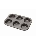 Carbon Steel Non-Stick 6 Cup Muffin Tray - Genware