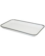 Melamine Tray White With Grey Rim 18 x 33 cm MT1833G