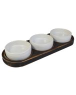 Black Washed Wooden Dips Tray NAT-DTB