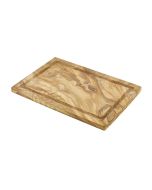 Olive Wood Serving Board W/ Groove 30X20cm+/- - Genware