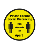 Social Distancing 2m Floor Graphic - Coronavirus Protection 800mm