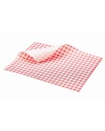 Greaseproof Paper Gingham Print Red 25X20cm - Genware