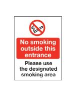 No smoking outside/ Use smoking areas - Cafe / Restaurant / Bar Sign 200x150mm