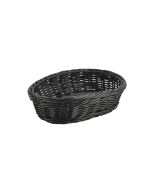 Black Oval Polywicker Basket 22.5 x 15.5 x 6.5cm - Genware