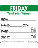 50mm Friday Removable Day Label (500) - Genware