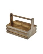 Rustic Wooden Table Caddy - Genware