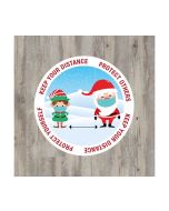 Christmas "Keep Your Distance" Floor Graphic Sticker 20cm