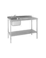 Parry Single Bowl Right Hand Drainer Sink - Stainless Steel L1200 x W700 x W900 - SINK1270R