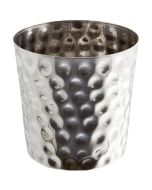 Stainless Steel  Serving Cup Hammered 8.5 x 8.5cm - Genware