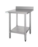 Vogue Stainless Steel Prep Table with Upstand - T380 - 900(H) x 900(W) x 600(D)mm