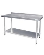 Vogue Stainless Steel Prep Table with Upstand - T381 - 900(H) x 1200(W) x 600(D)mm