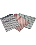 Cotton Check Towel 46X69cm 10Pcs Mix Colours - Genware TW02