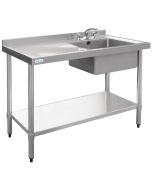 Vogue Stainless Steel Sink Left Hand Drainer 1200x600mm - U903