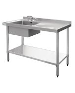 Vogue Stainless Steel Sink Right Hand Drainer 1200x600mm - U904