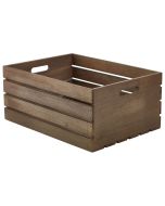 Wooden Crate Dark Rustic Finish 41X30X18cm - Genware