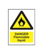 Danger flammable liquid safety sign 150x200mm self-adhesive