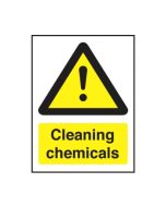 Cleaning chemicals safety sign 150x200mm self-adhesive 