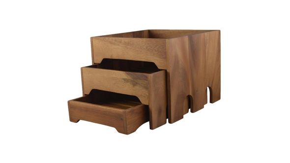 Acacia Wood 3 Drawer Display Box - AW3TS