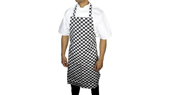 Bib Apron Black & White Check 70X97cm - MA511