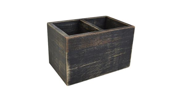 Naturals Condiment Holder Black Wash - NAT-CBB