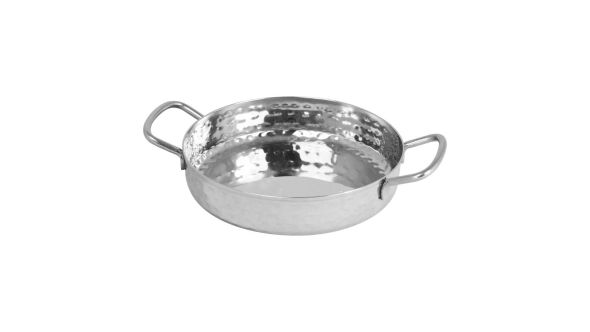 Mini Deep Pan With Handles - Stainless Steel - Hammered - 15cm - MPDH15H