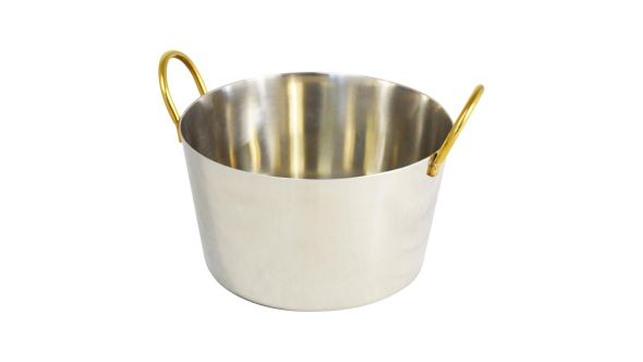 Charlotte Sauce Pan With Handles - Stainless Steel - Gold Handles - 14cm - CMH24