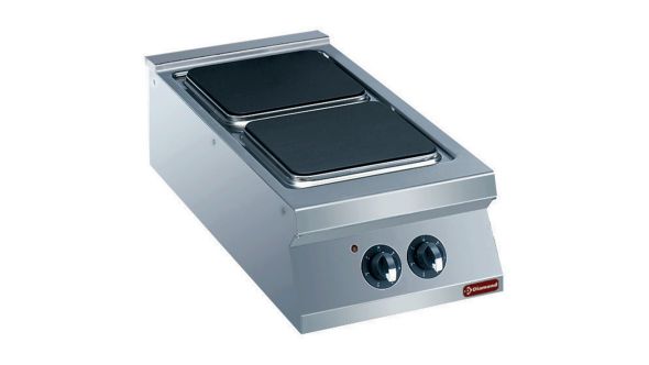 Diamond E22/2PQ4T-N 2 Squared Hobs Countertop Electric Range Cooker, 8kW