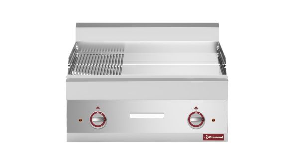 Diamond E65/PMCD7T-N 2/3 Smooth 1/3 Ribbed Electric Cooking Plate, 9kW