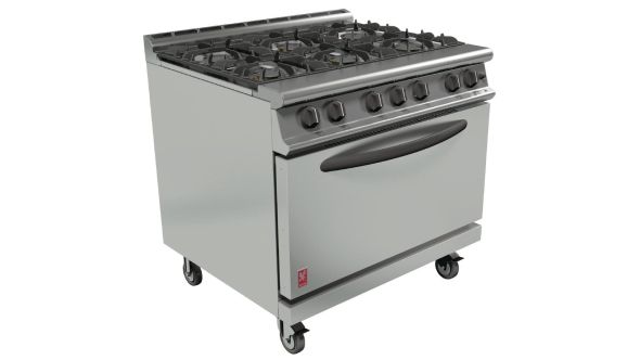 Falcon Dominator Plus Natural Gas Oven Range 6 Burner with Castors G3101D