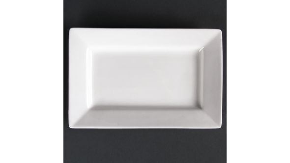 Olympia Lumina Wide Rim Rectangular Plates 200x130mm (6 Pack) CD629