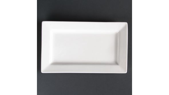 Olympia Lumina Wide Rim Rectangular Plates 257x155mm (4 Pack) CD630