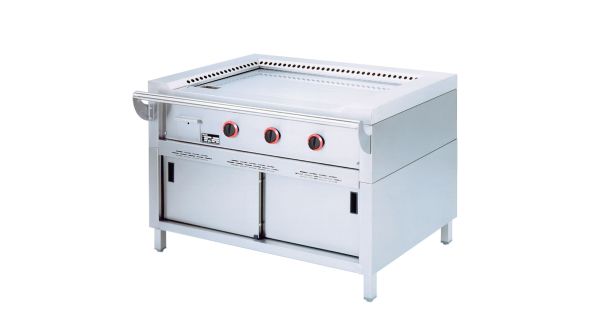 Diamond TPG3-15 Diamond TPG3-15 Freestanding 3 Area Gas Teppanyaki Plate on Cupboard