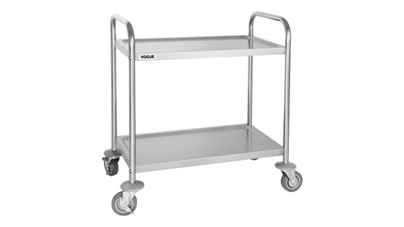 Vogue Stainless Steel 2 Tier Clearing Trolley Small