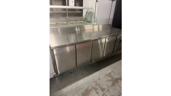 Blizzard 13938767718218 GRADED-02372 HBC4 Four Hinged Door Refrigerated Counter With Upstand 