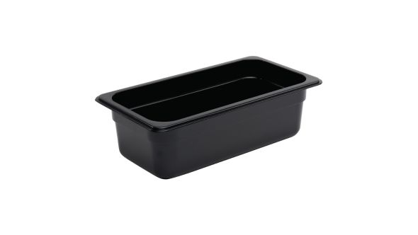 Vogue Polycarbonate 1/3 Gastronorm Container 100mm Black