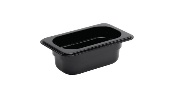 Vogue Polycarbonate 1/9 Gastronorm Container 65mm Black