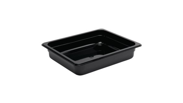 Vogue Polycarbonate 1/2 Gastronorm Container 65mm Black