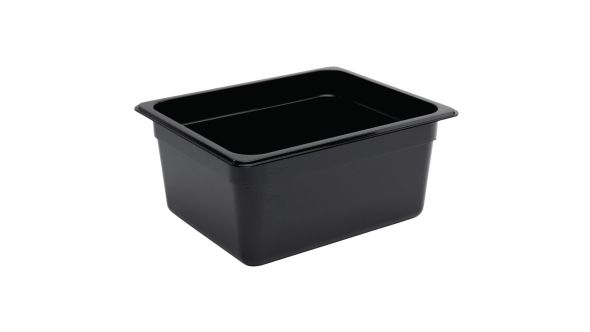 Vogue Polycarbonate 1/2 Gastronorm Container 150mm Black